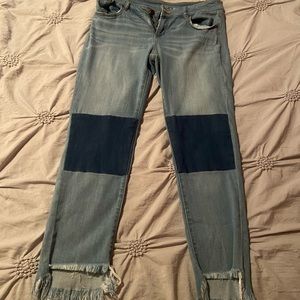 Blue patch design jeans